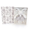 Doudou plat  lapin blanc -18 cm - Doudou et Compagnie