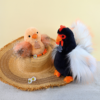 Peluche coq " Coq'rico" noir et blanc - 26 cm Histoire d'Ours