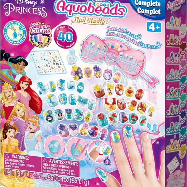 Aquabeads Nail Studio - Le coffret de manucure Princesses Disney, Plastique, Rectangulaire - Epoch