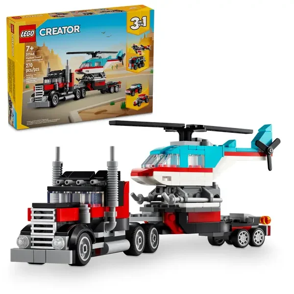 31146_alt1 Le Camion Remorque avec Hélicoptère - LEGO Creator 3-en-1