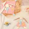 Doudou attache-sucette - LAPIN CIBOULETTE - 19 cm - Doudou & Compagnie