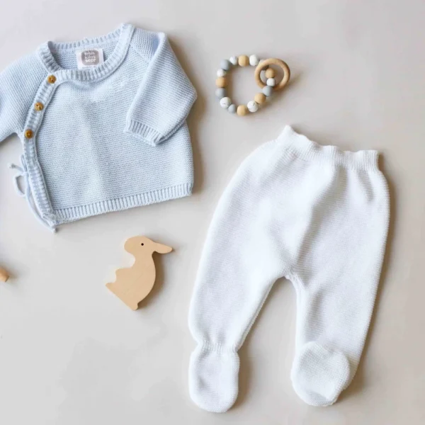 pantalon-tricot-bebe-blanc-100-coton (1) Pantalon tricot bébé - Blanc - Trois Kilos Sept