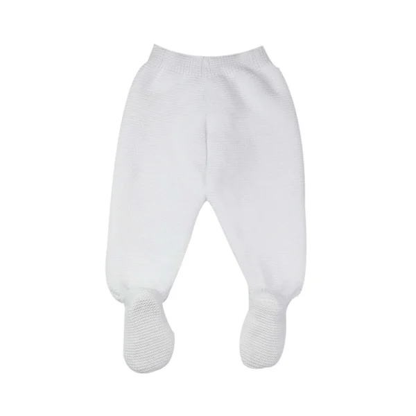 Pantalon tricot bébé - Blanc - Trois Kilos Sept