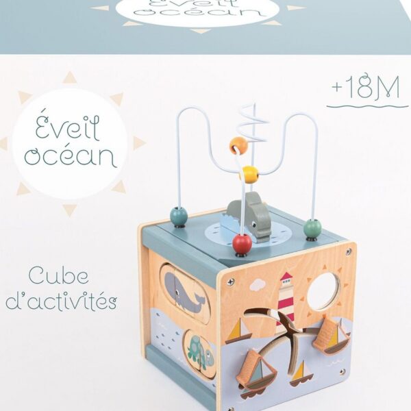 Cube bois activités Eveil Océan - Wdk