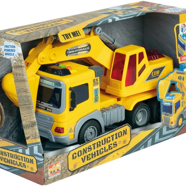 Camion de chantier Excavatrice à Friction- sons et lumières - Wdk