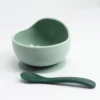 Coffret repas 2 pièces silicone bol et cuillère - couleur sauge&sapin