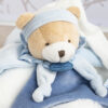DC2716 Doudou plat ours Petit chou - Bleu - 27 cm - Doudou & Compagnie