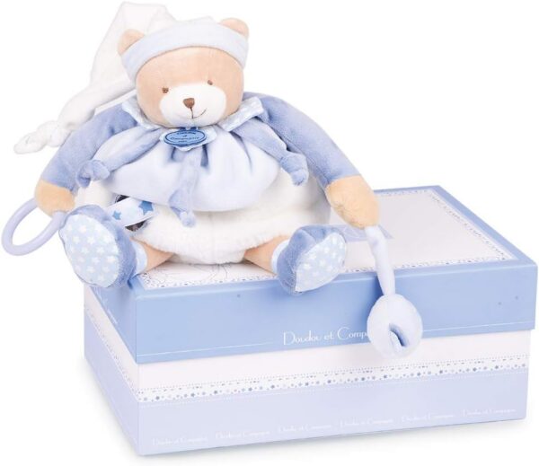 Peluche D'Activités Ours - 30 cm - Bleu - Doudou et Compagnie