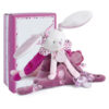 Doudou attache sucette lapin Cerise rose - 17 cm - Doudou&Compagnie
