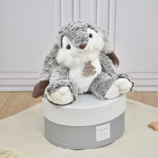 Peluche Lapin Marius Gris chaud - 30 cm - Histoire d'ours