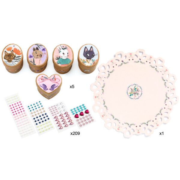 DJ07918-C1-RVB Adorables - Kit créatif 5 mini boîtes à décorer - Djeco