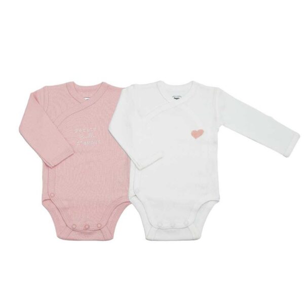Lot 2 bodies manches longues bébé - Petite bouille d'amour - Trois kilos sept