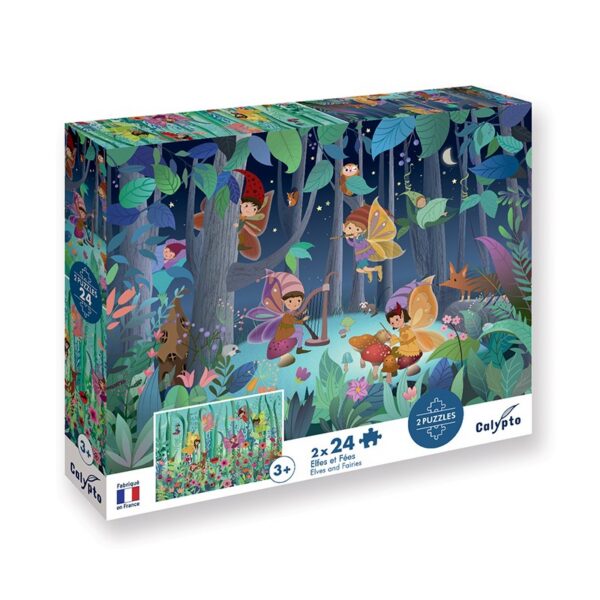 Puzzle 2 x 24 pièces - Elfes et Fées - Calypto by Sentosphere