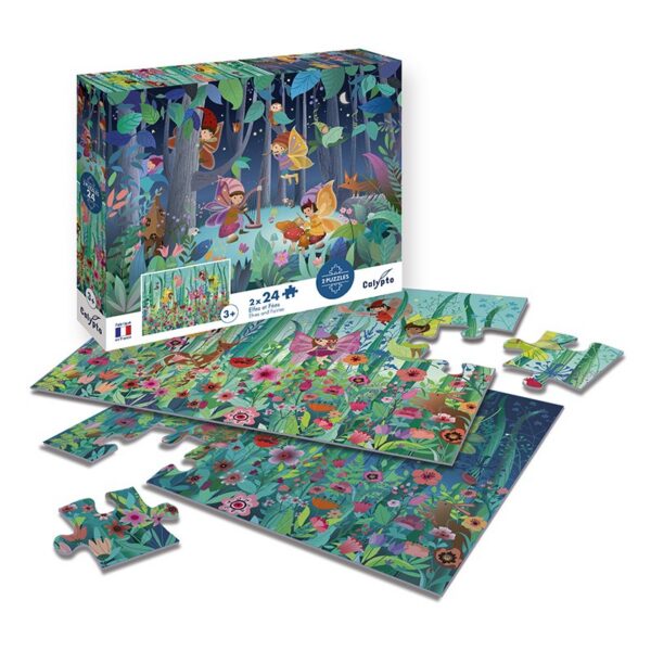 Puzzle 2 x 24 pièces - Elfes et Fées - Calypto by Sentosphere