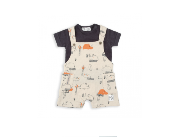 Salopette en coton Rhinocéros + T-shirt 150846 Babybol