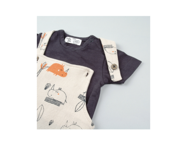 Salopette en coton Rhinocéros + T-shirt 150846 Babybol