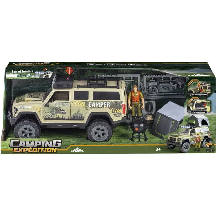 VEH 4X4 CAMPING SON LUM ABC 887954 - 4 sons - Barbecue lumineux - 29 cm