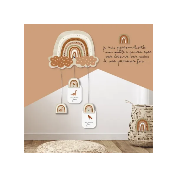Mobile porte photos en bois RAINBOW Terracotta LOVELY TRIBU