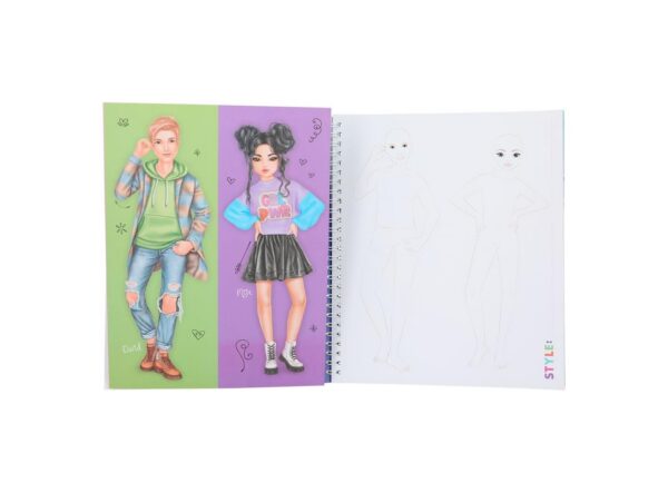 Livre de coloriage avec 40 pages pour concevoir des tenues de mode - Depesche 12447 Create Your TOPModel