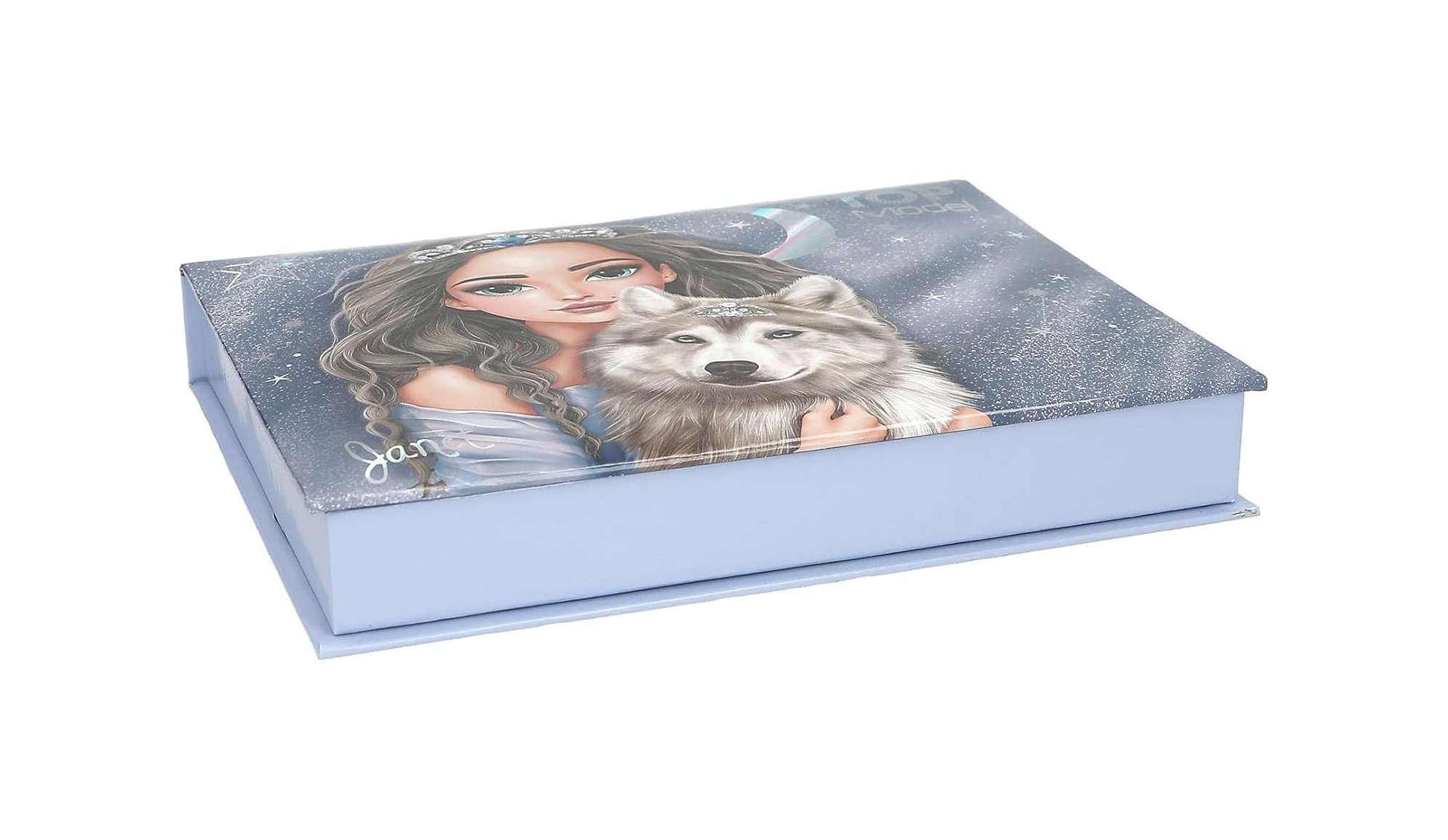 Boîte à papeterie bleu foncé, avec motif de loup et d'étoiles - Depesche 13224 TOPModel – Image 3