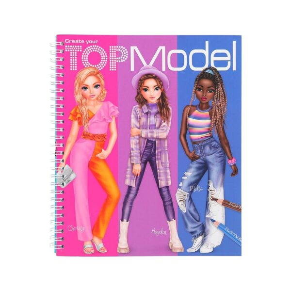 71Dx-2fVRSL._AC_SL1200_ Livre de coloriage avec 40 pages pour concevoir des tenues de mode - Depesche 12447 Create Your TOPModel