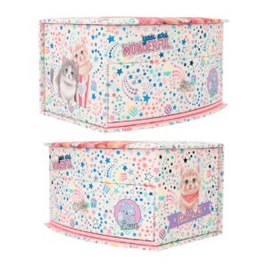 Boîte à Bijoux en Rose avec Miroir et Motifs d'étoiles et de Mannequin - Depesche 12436 TOPModel -