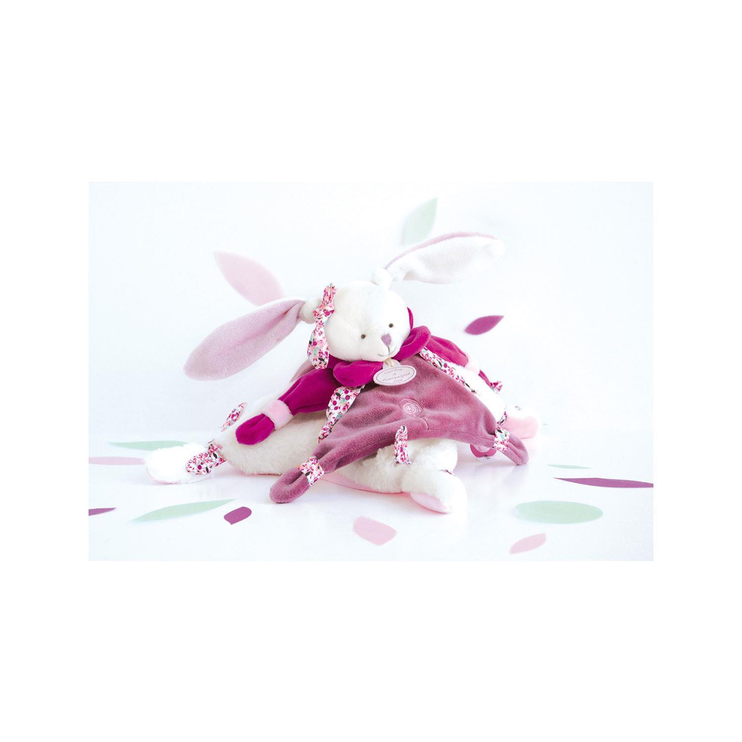 Doudou plat Cerise le lapin Rose - 27 cm - Doudou & Compagnie – Image 2
