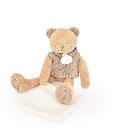 Doudou Ours marron avec mouchoir - Sweety - 25 cm - Doudou & Compagnie – Image 4