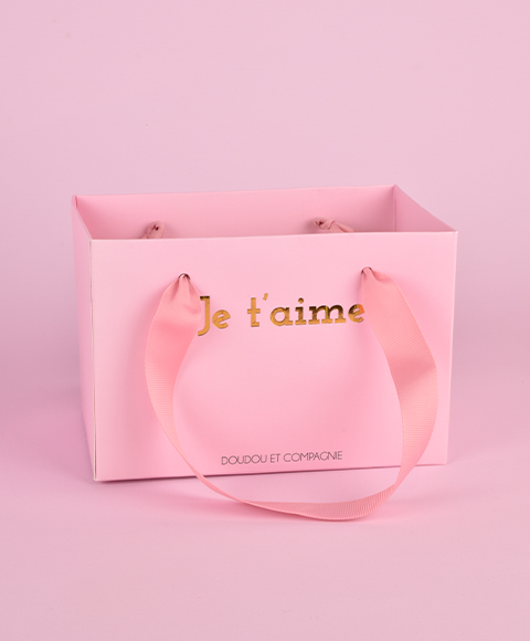 LAPIN JE T'AIME en sac cadeau - 25 cm - Doudou & Compagnie – Image 4