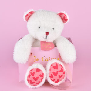 OURS JE T'AIME en sac cadeau - 25 cm - Doudou & Compagnie