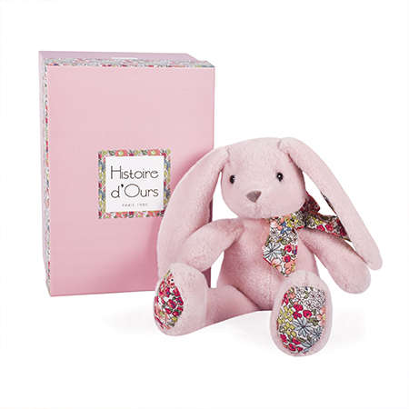 Peluche Lapin Rose - 25 cm - Copains Câlins - Histoire d'Ours