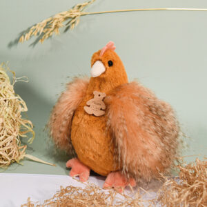 Peluche poule "Poulette" - Orange roux - 20 cm - Histoire d'Ours HO 3161