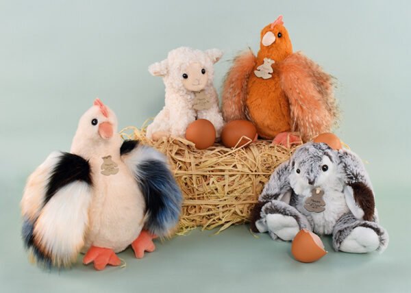 ho3161-2-6231e966b287b736268140 Peluche poule "Poulette" - Orange roux - 20 cm - Histoire d'Ours HO 3161