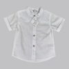 Ensemble bermuda rayé beige + Chemise manches courtes blanche Babybol
