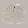 Ensemble bermuda rayé beige + Chemise manches courtes blanche Babybol