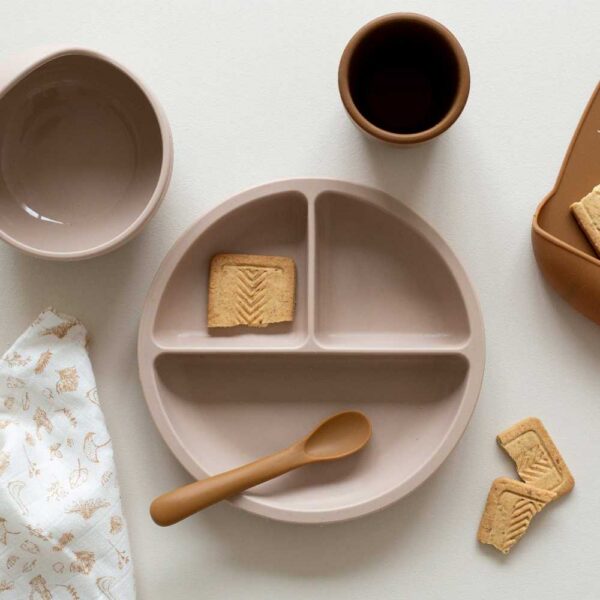 Coffret repas 4 pièces en silicone Sable et caramel - Trois kilos sept