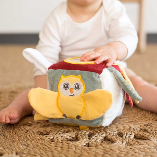 Cube d'activité bébé - Chouette - Trois kilos Sept