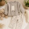 Ensemble bébé fille - Pull en maille et pantalon imprimé - Babybol