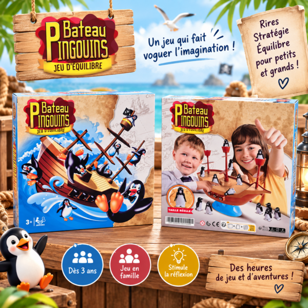 Jeu d’équilibre - Bateau Pingouins –  WDK